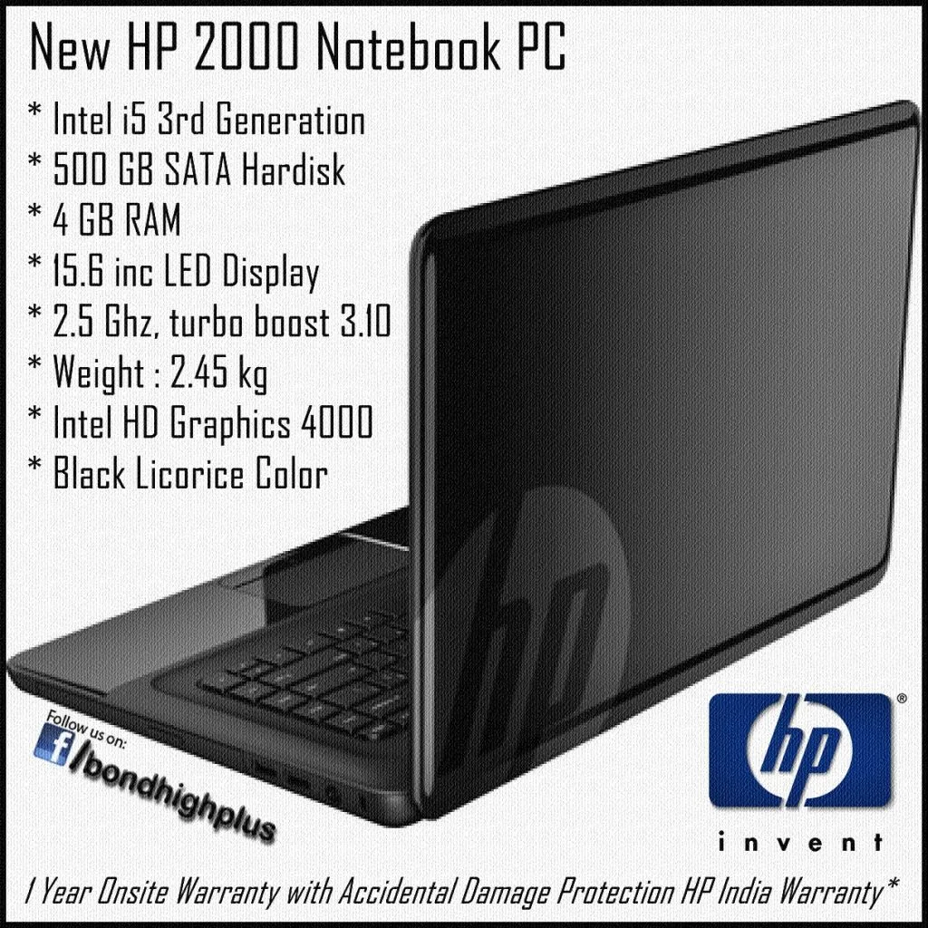 HP 2000 Notebook PC | HP 2000 Notebook PC: Full Specs, Features & Release Info for the 2116TU Model | Bond High Plus